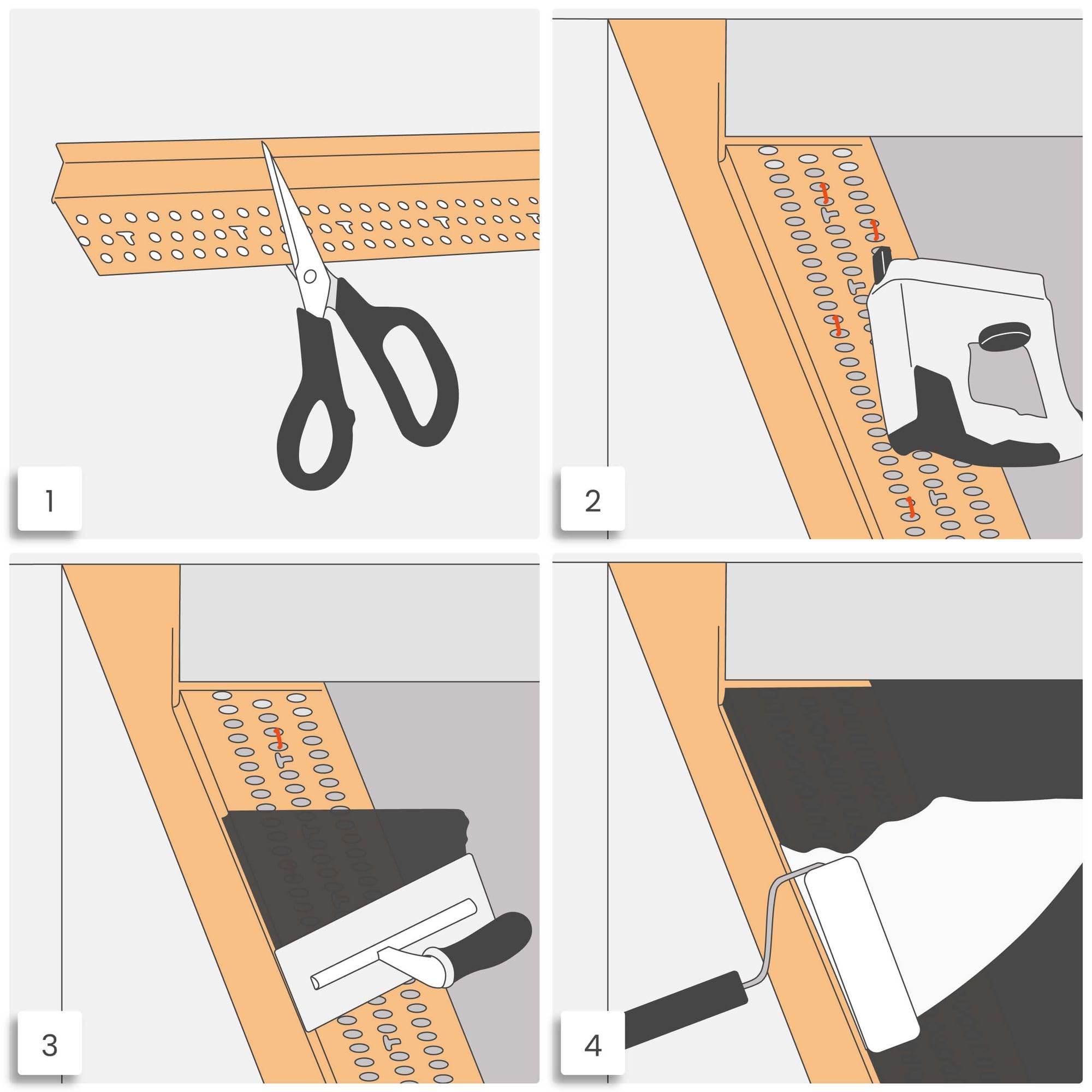 PROTEKTOR 50x Schattenfugenprofil 305cm, weiß – Abschlussprofil 37824 mit 12mm Schattenfuge für Gipskarton im Trockenbau aus Hart-PVC