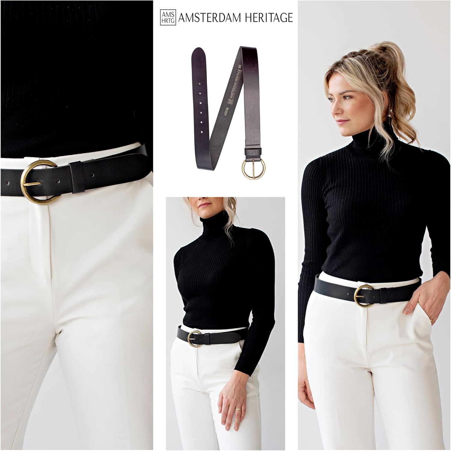 Premium Leather Belt for Jeans & Dresses by Amsterdam Heritage image 5