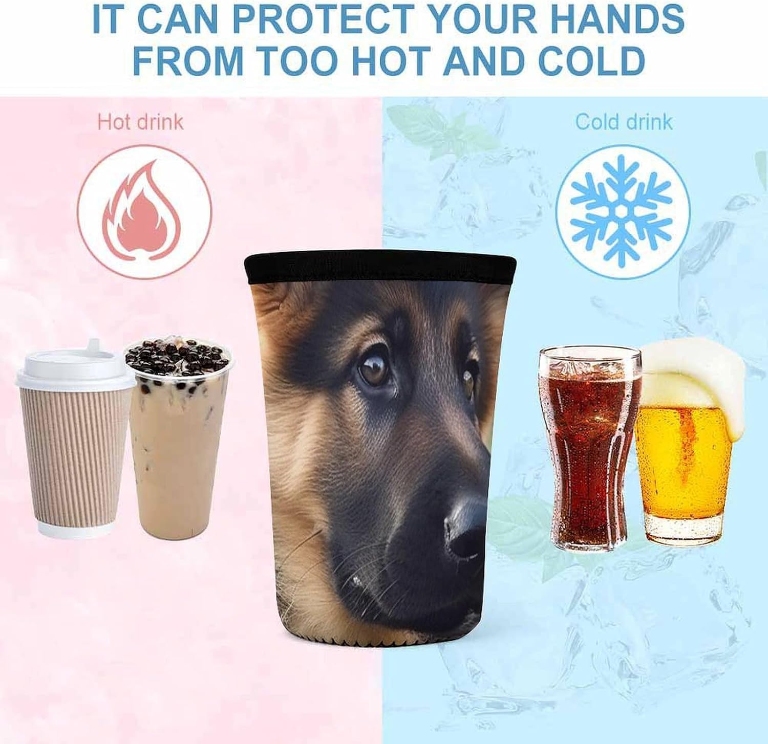 3 Pack Neoprene Cup Sleeves, Stretchy Reusable Drink Cup Cover Universal