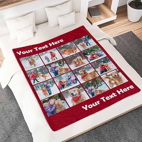 Miniatura 3 de Manta personalizada con fotos, manta personalizada con nombre, 16 fotos, manta de Navidad personalizada, manta suave para amantes de la familia,