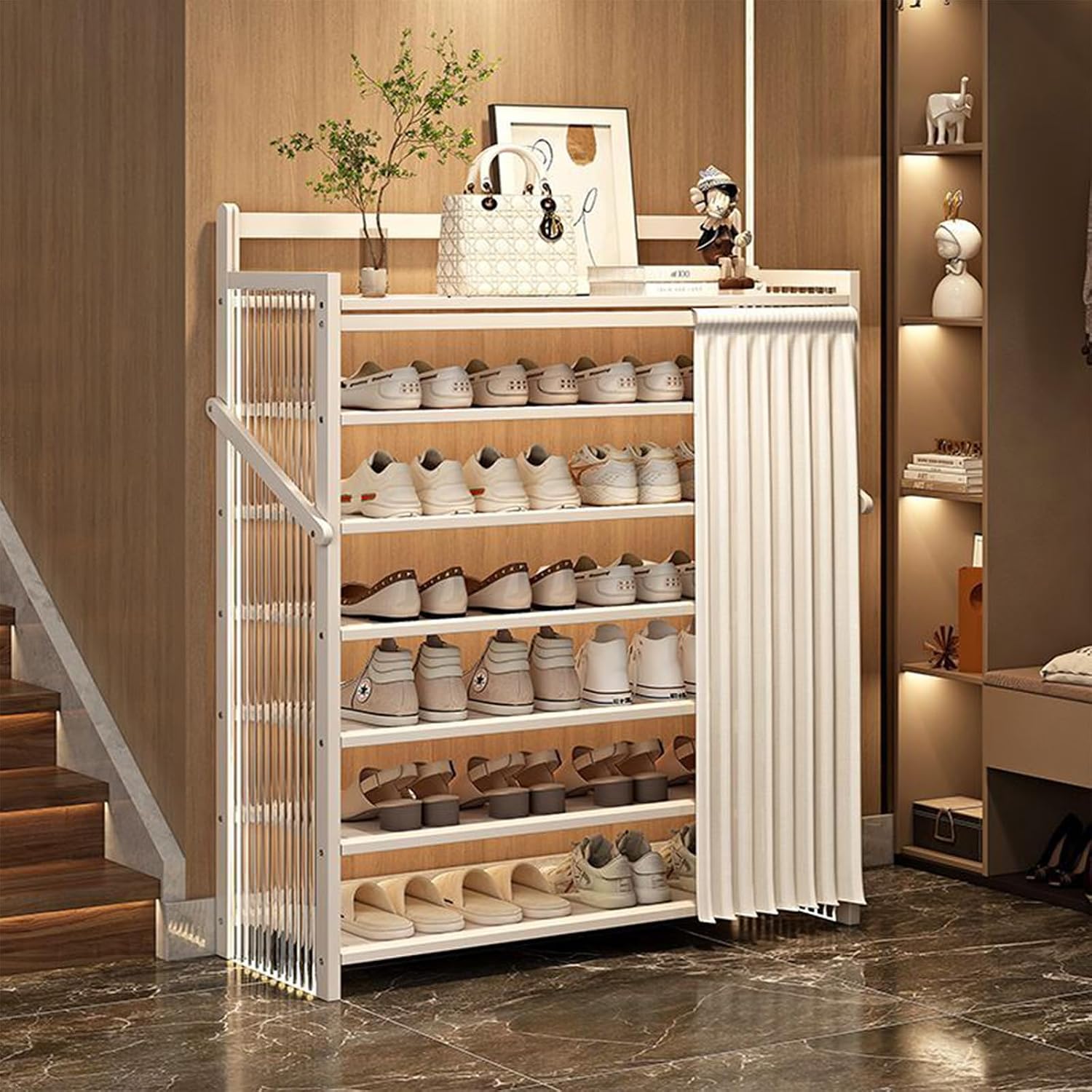 Dosp Rack DOSP Zapatera Organizador Plegable 7 Niveles, Organizador de Zapatos de ...
