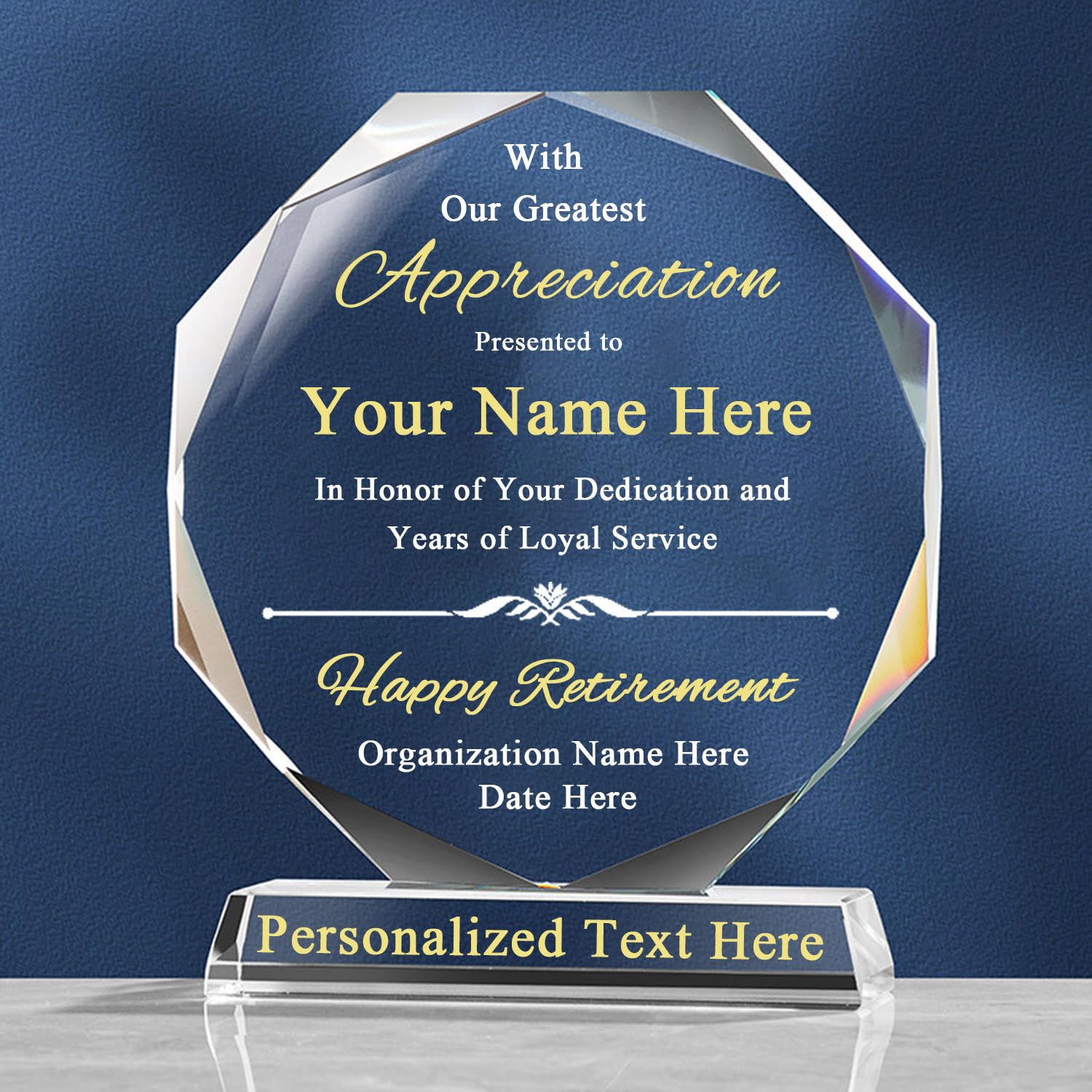 UPTHIC Personalized Trophy Award,Custom Plaques Engraved, personalizad Retirement, Reconocimien, Appreciation, Thank You Gifts for Man, Woman, Boss,