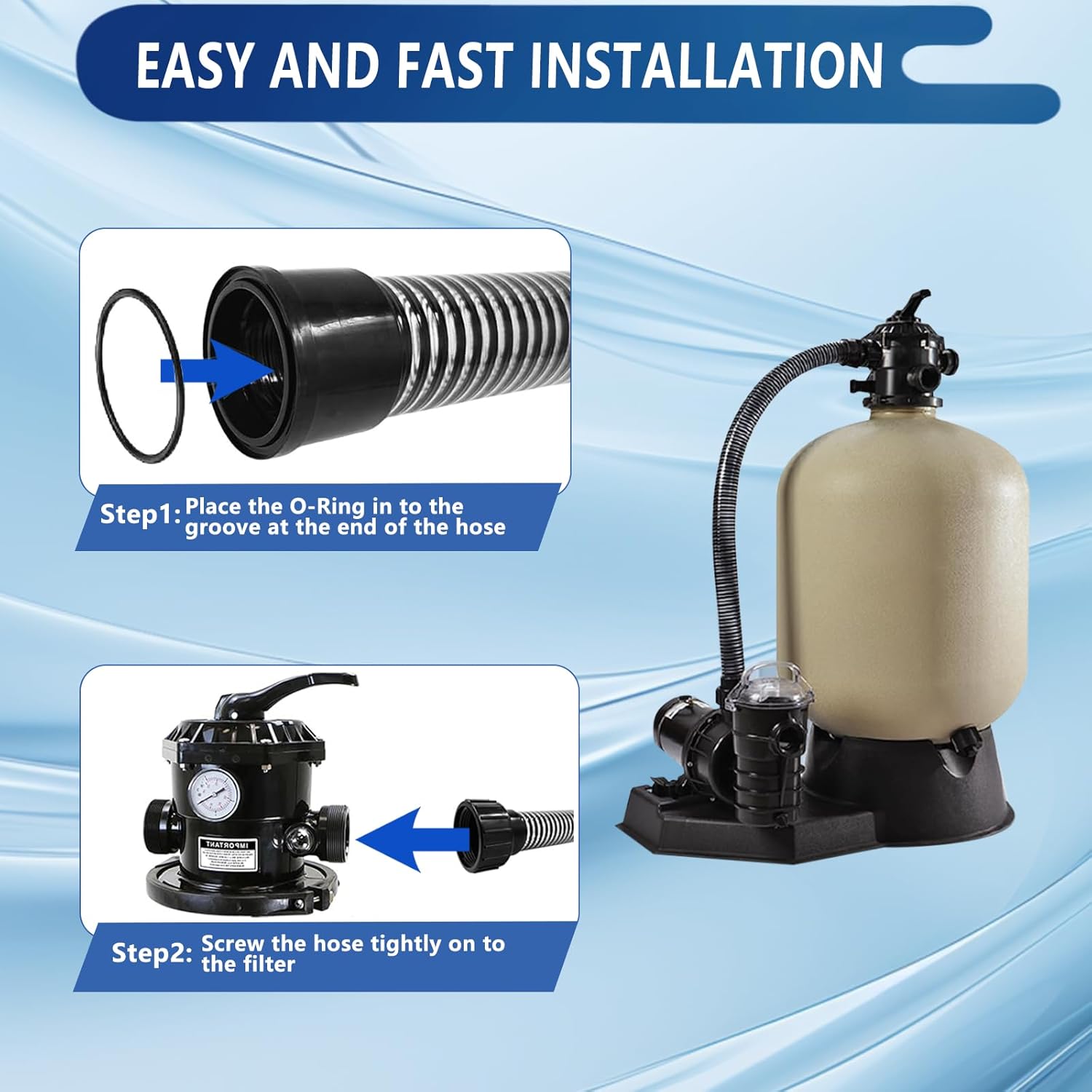 155710 Pump to Filter Assembly Replacement Pool and Spa Sand Filter Compatible with Pentair Sand Dollar and Sta-Rite Cristal-Flo Il Pool and Spa Sand Filters for Above Ground Pool Pump to Filter Hose