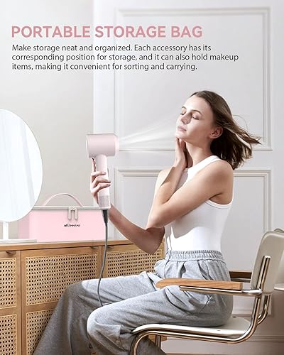 Miniatura 8 de Secador de pelo para mujer de alta velocidad de 1500 W, secador iónico para cabello rizado, motor silencioso sin escobillas, secado rápido,