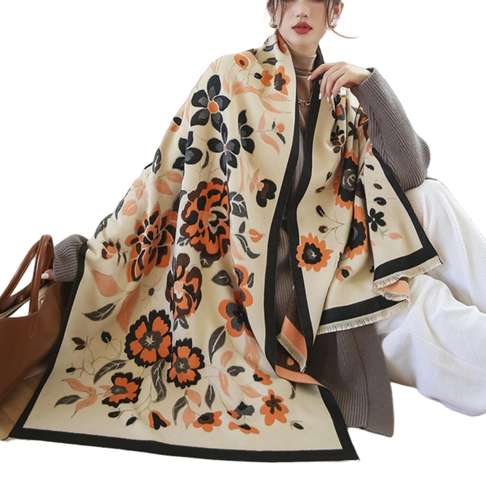 URYYRIT Sciarpa Scialle Eleganti Coperte Spessa Lunghe Signore Sciarpa Avvolgimento Caldo Sciarpa Inverno Signore Turbante