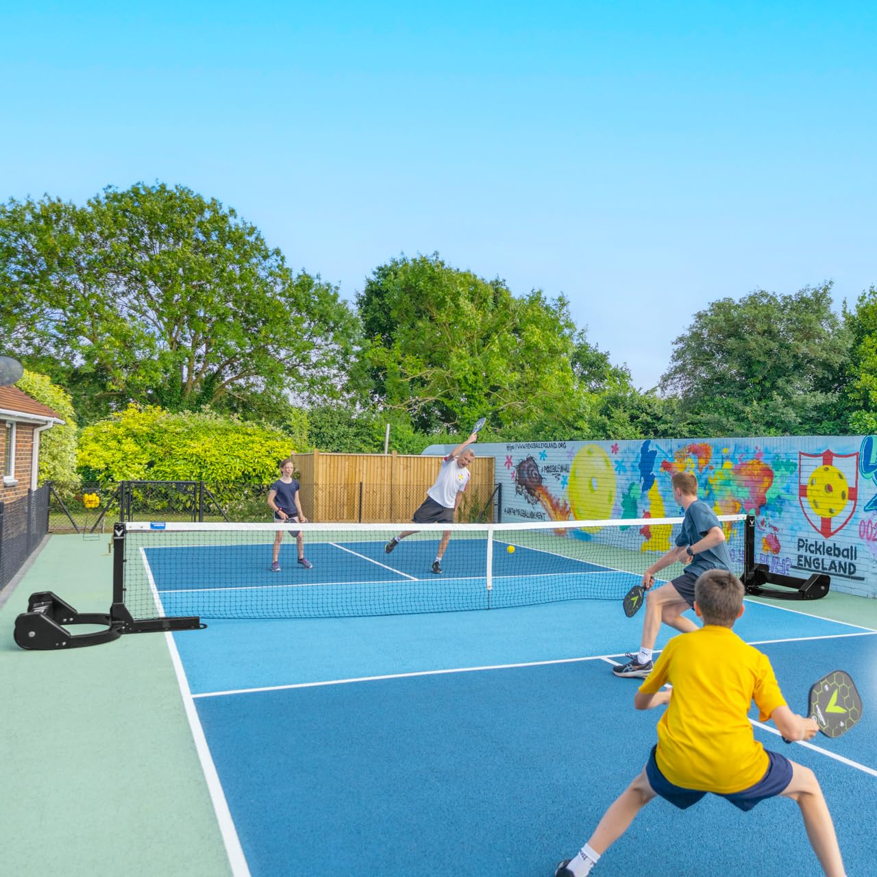 Vermont Rete & Pali Da Pickleball Ponderati - Set Portatile & Con Ruote