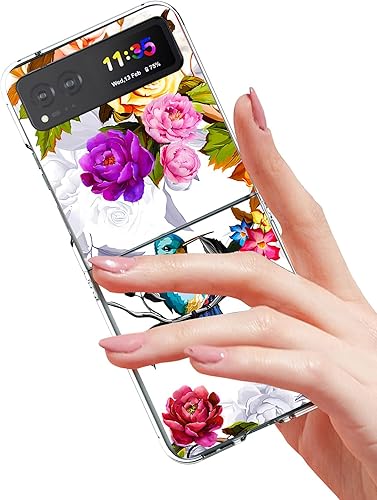 Miniatura 2 de Bcov Funda protectora para Motorola Razr 2023, colibrí en flores, pájaro y pájaro, funda rígida sólida a prueba de arañazos para Motorola Razr 2023