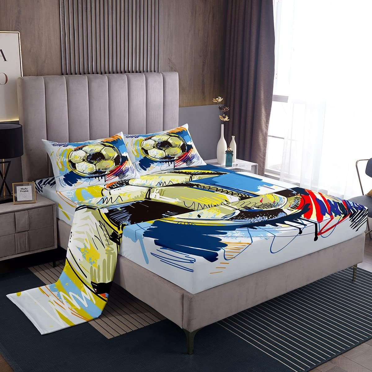 Erosebridal Sports Bedding Set Twin Colorful Graffiti