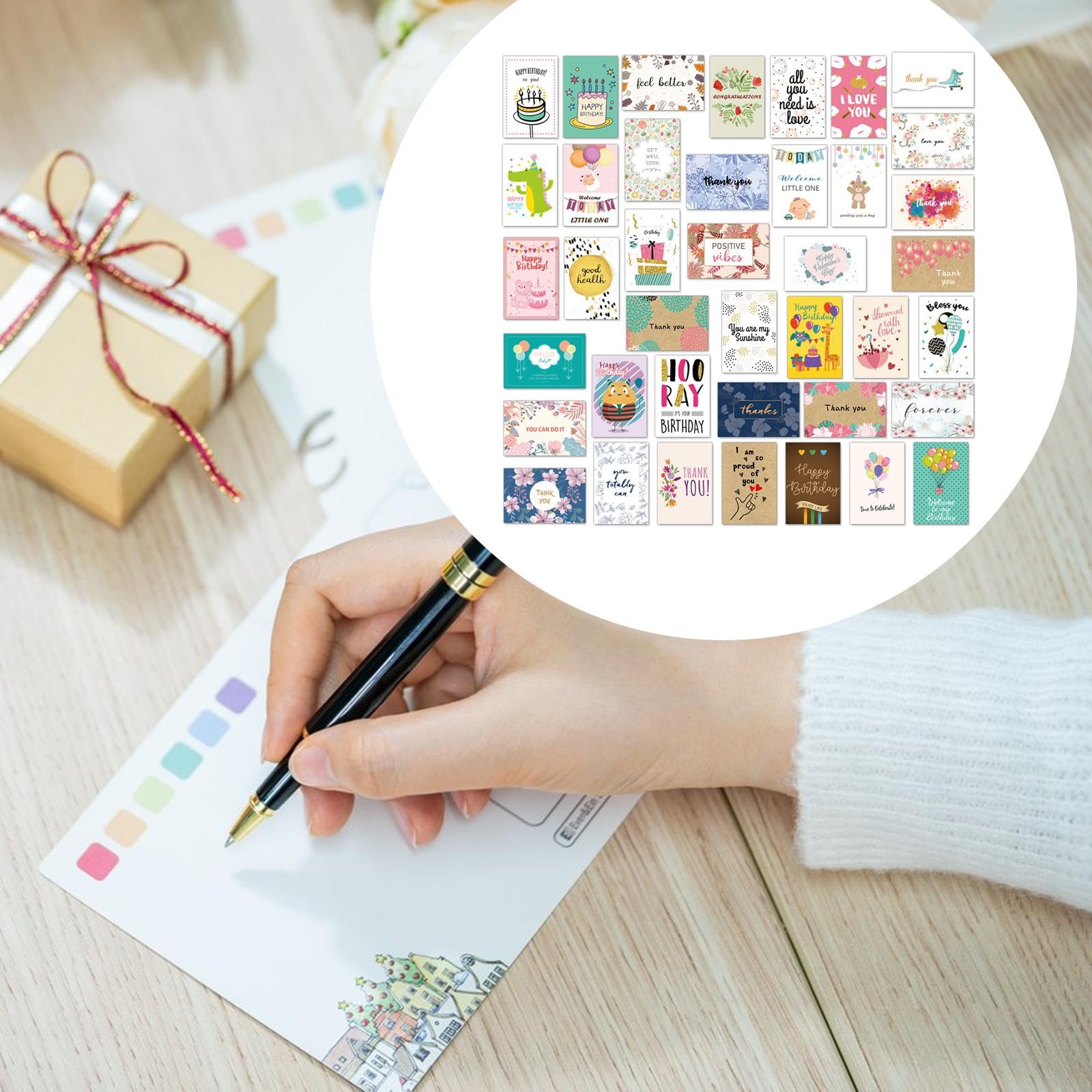 MERIGLARE Assortiment de 40 Cartes de Vœux pour Anniversaire, Shower, Félicitations