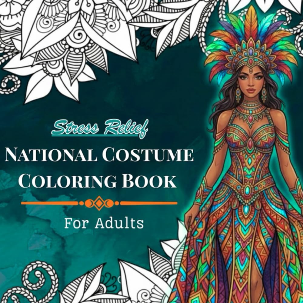 National Costume Coloring Book for Adults: World Cultural Dresses: A Global Fashion Coloring Book Featuring World Cultural Dresses for Stress Relief, Mindfulness, and Creative Relaxation