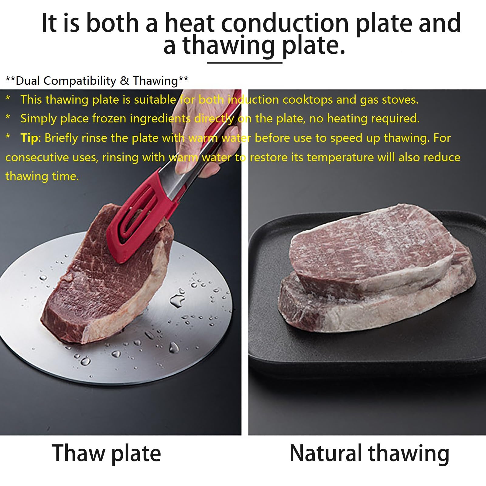 Placa Convertidora de Inducción de 28cm con Mango Desmontable, Difusor de Calor para Cocina de Gas, Adaptador de Calor Uniforme para Utensilios de Cocina, Placa de Cocción Lenta para Cafeteras