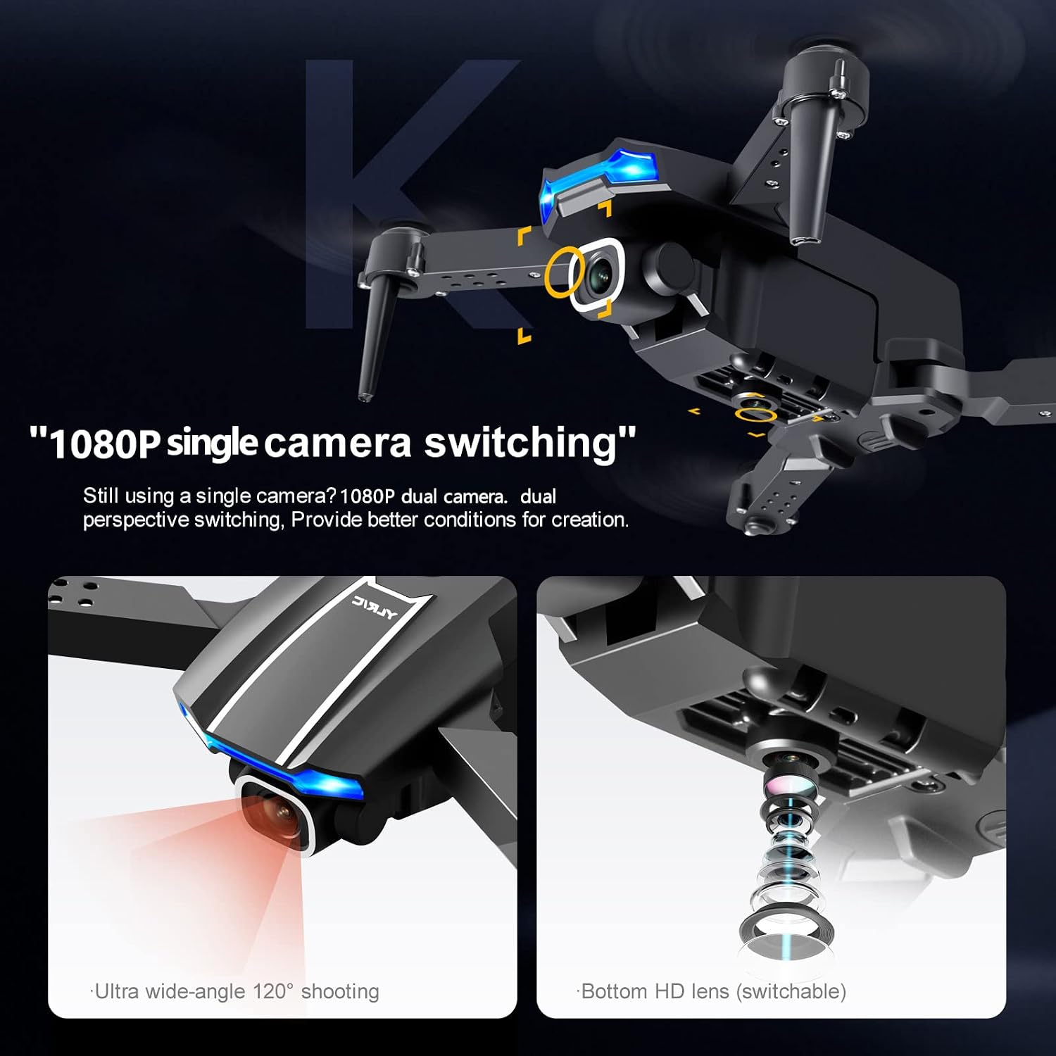 Mini dron con cámara HD 1080P plegable Dron Quadcopter para niños ...
