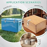 Vista 5 de 10 unidades de cerradura de palanca de resorte de 90 grados de acero inoxidable con cierre de hebilla, cerraduras de capó de puerta de caja