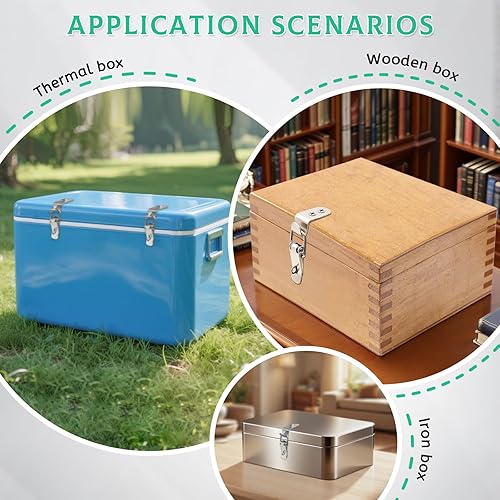 Miniatura 5 de 10 unidades de cerradura de palanca de resorte de 90 grados de acero inoxidable con cierre de hebilla, cerraduras de capó de puerta de caja de