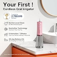 Vista 2 de Bitvae - Hilo dental recargable y portátil, irrigador bucal inalámbrico, irrigador oral potente y recargable, cuidado para aparatos dentales, IPX7