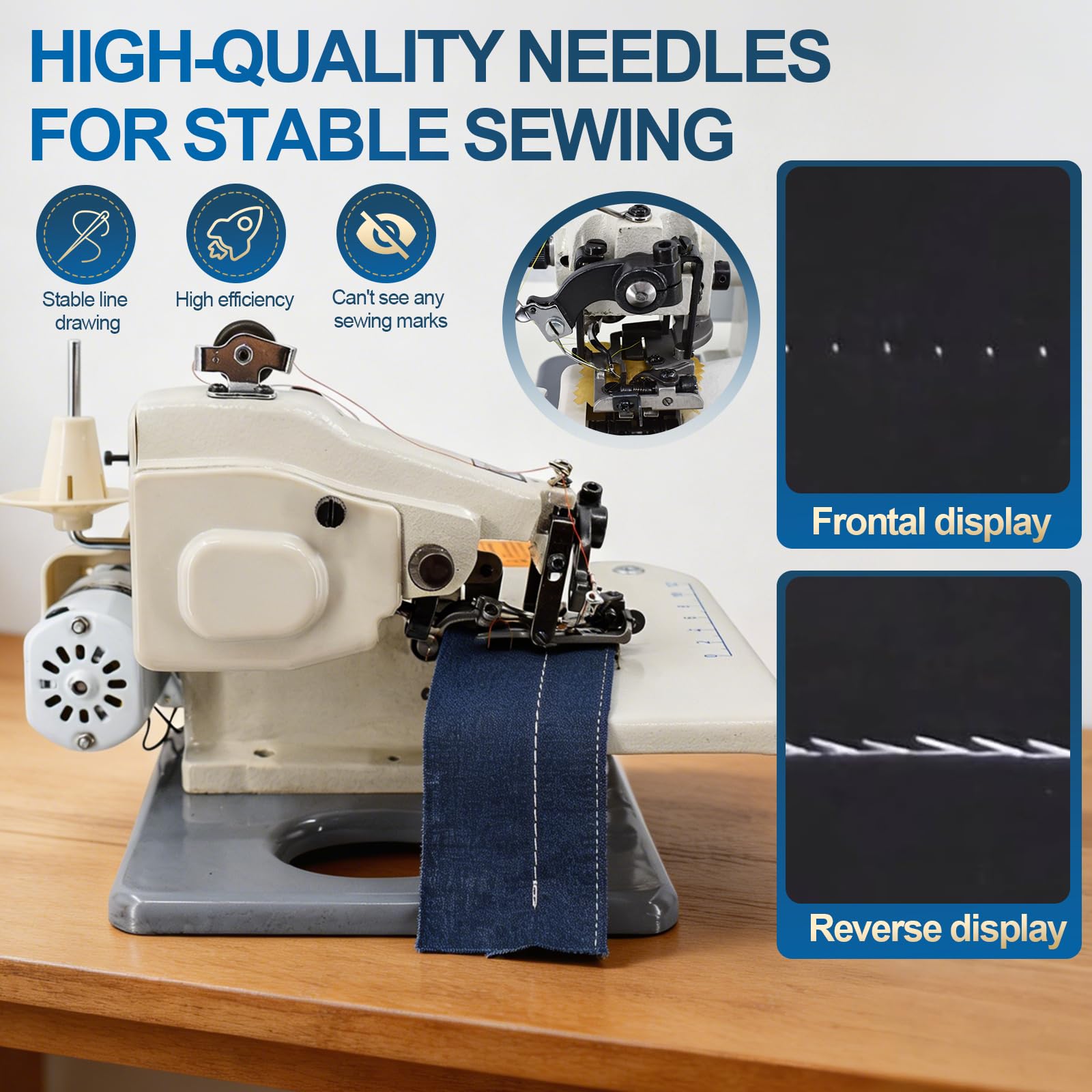 Máquina de dobladillo portátil de punto ciego, máquina de coser y bordar, equipo de longitud de puntada ajustable de 10 agujas, paso de aguja de 3 a 8 mm, velocidad de 1200 rpm, adecuada para alterar
