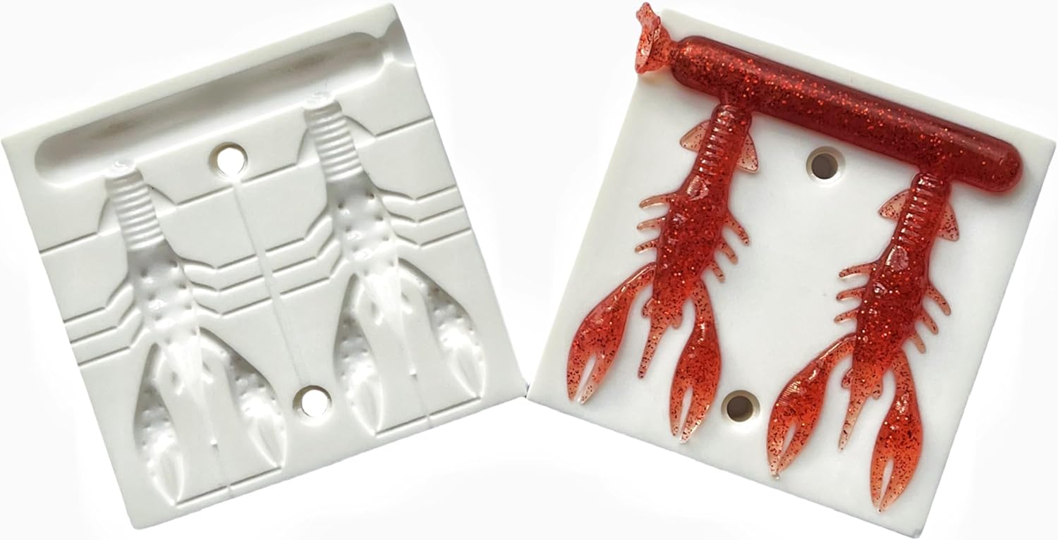 Fishing Lure Molds – Soft Plastic Craw/Crawfish Mold, Injection Mold for Soft Plastics, DIY Bass Lure Making Lure Master