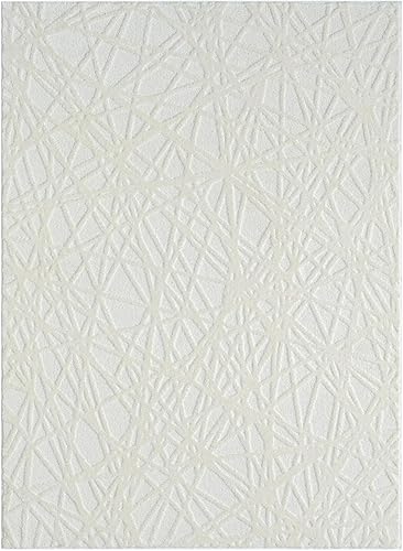 Miniatura 3 de LUXE WEAVERS Alfombra moderna de líneas abstractas color crema de 8 x 10 pies, alfombra geométrica para sala de estar