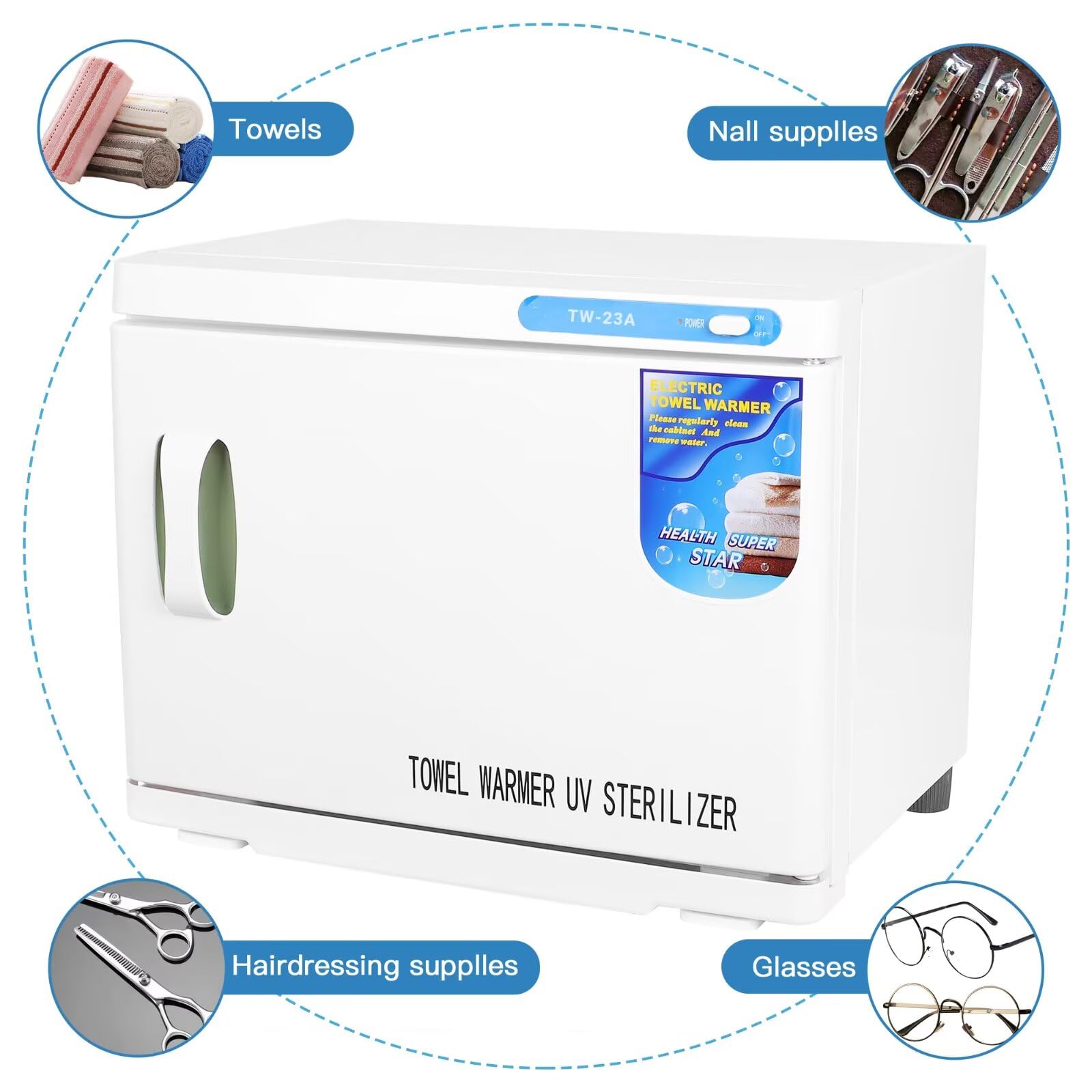 23L Handtuchwärmer Kosmetik Kompressen Towel Handtuch Wärmer | Handtuch Hot Cabinet UV-Licht Sterilisator Friseursalon Kosmetikstudio, Grosses Volumen von 23 Liter für 50 - 60 Handtücher