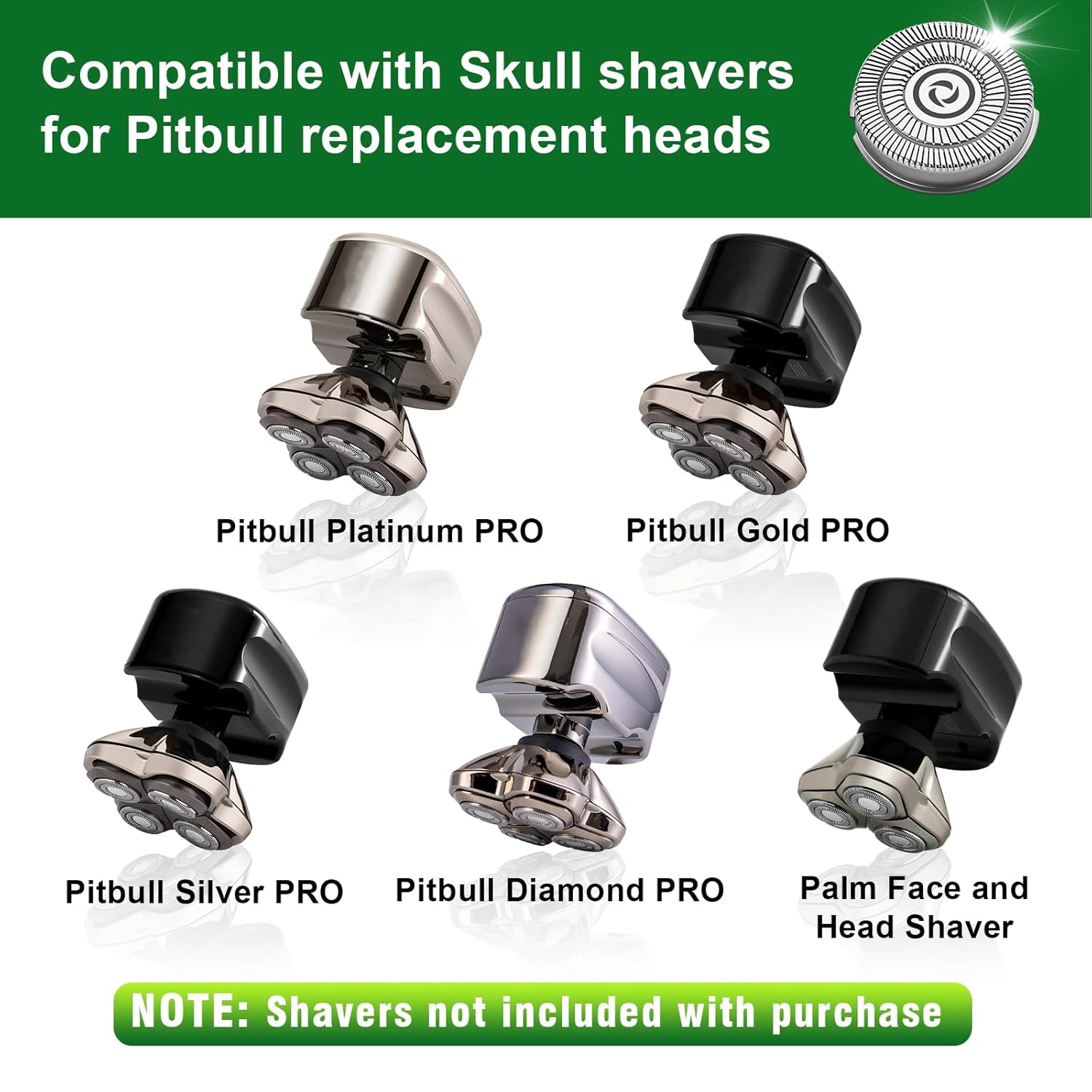 12 Pack Shaver Head Replacement Blade compatible with Sku*l Shaver Pitbull Gold PRO Shaver Replacement Blade 4 Head - Image 4