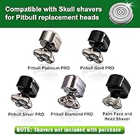 Vista 3 de Paquete de 8 cuchillas de repuesto para cabezal de afeitadora compatible con Sku*l Shaver Pitbull Gold PRO - Hoja de repuesto de 4 cabezales