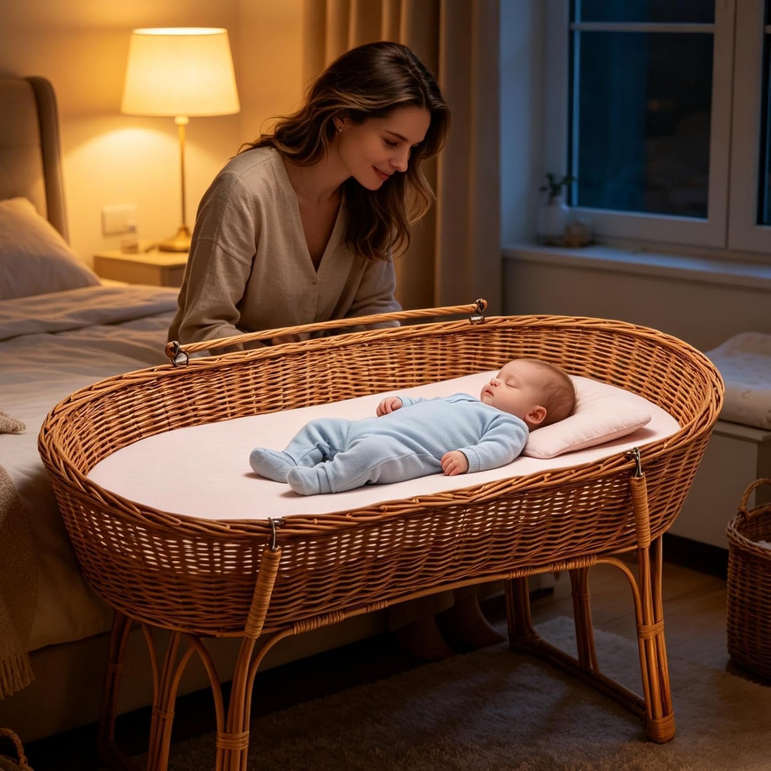 Crib Sheets, Elastic Fitted Bedding, 3 Piece Washable Bassinet Cradle Cover