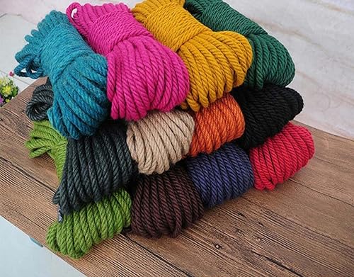 Miniatura 8 de Cuerda de yute amarilla ecológica para manualidades, agrupación de jardinería, 0.236 in x 65.6 ft (14 pulgadas x 65 pies)