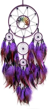 Purple Large Dream Catcher with Tree of Life | Handmade, Wall Decor, Wall Hanging Ornament, Bedroom Living Room Home Decor