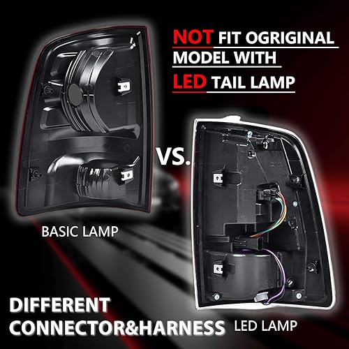 Miniatura 3 de GRAND ORANGE Conjunto de luces traseras compatibles con Dodge Ram 1500 2500 3500 2009-2018 lado izquierdo del conductor, luces traseras traseras