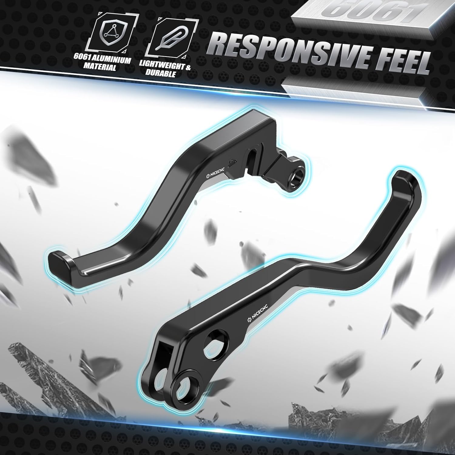 NICECNC Black 2-Finger Short Brake Clutch Levers Compatible with Harley Sportster S RH1250S, Pan America 1250 RA1250, Nightster RH975, Replacement for 36700281/41700626A