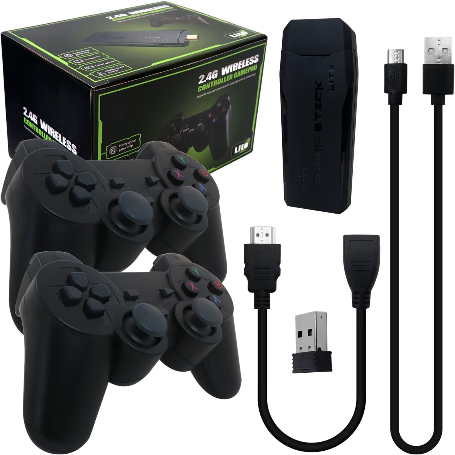 Upgraded Retro Gaming Console M8 Gamepad, 9 Emulators, 20000+ Games, 4K HDMI Output, 64G Wireless Game Stick, Plug and Play Handheld Game Console Wireless Gamepad for Christmas Birthday Gift