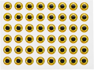 PATIKIL Fishing Lure 3D Eyes 10mm, 100Pcs Waterproof Artificial Fish Eye Fly Tying Lures Crafts Tackle Accessory for Fishing Baits DIY, Gold Tone