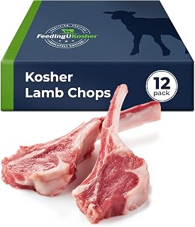 FeedingU Kosher Grass-Fed Lamb Chops 12 Pack (3lb) - Glatt Kosher, Pasture-Raised, Tender for Grilling & Roasting