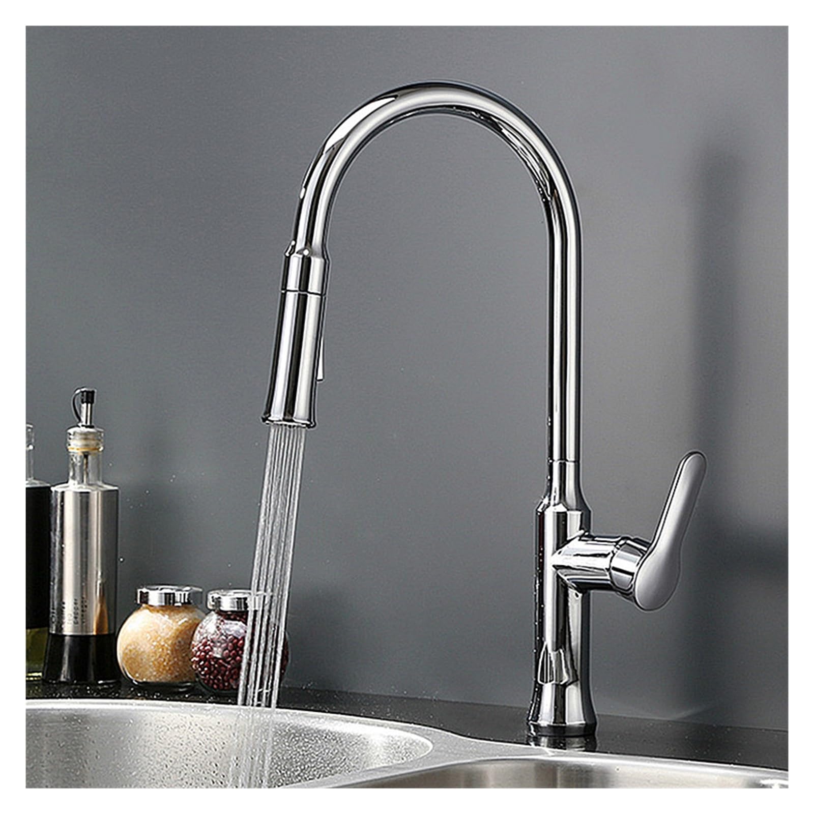 Mitigeur chrome blanc pivotant pour stopper le gaspillage d'eau de l'évier