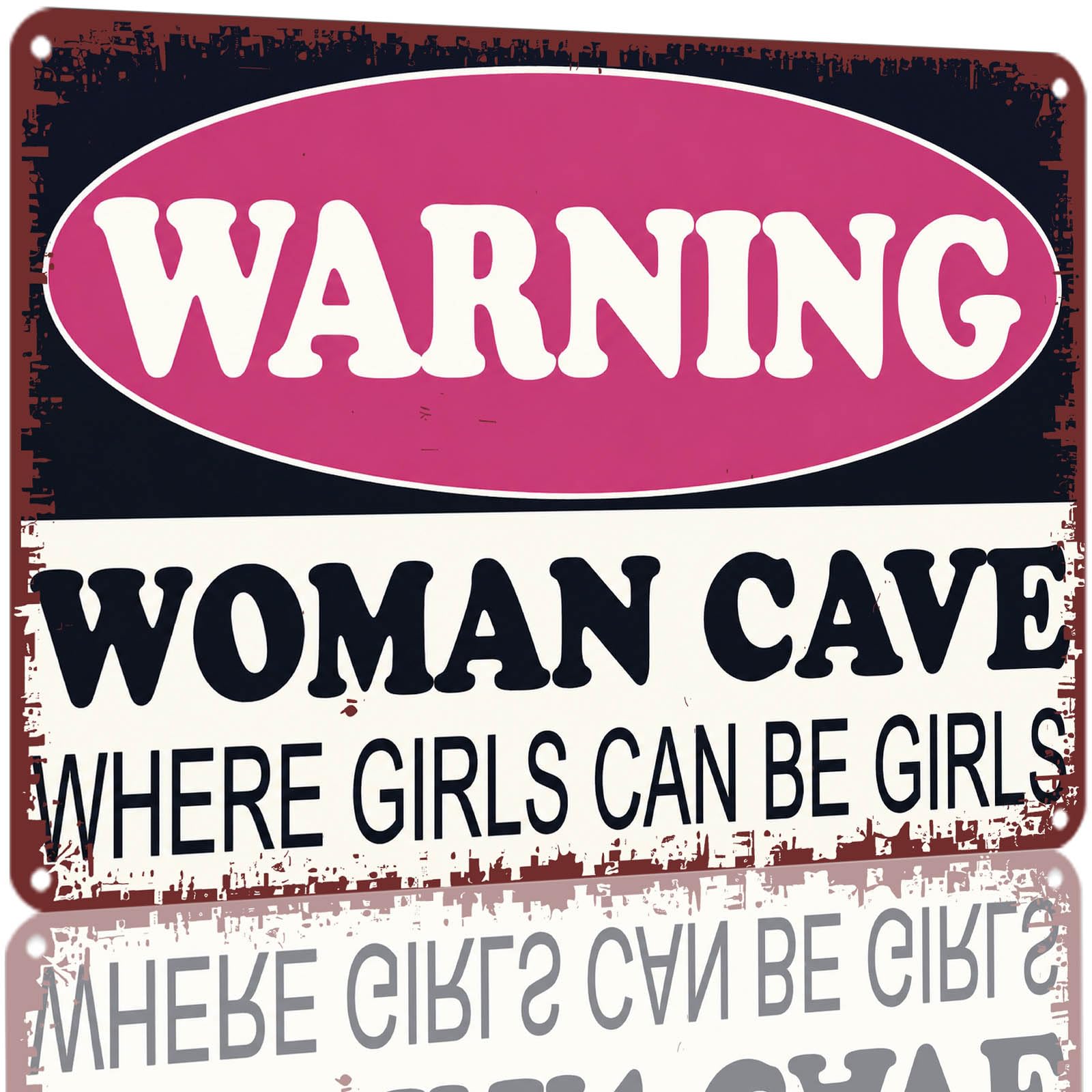 Kwqdozf As Pic Vintage Warning Woman Cave Decorative Metal Tin Sign 8X12 Inch Aluminum Wal