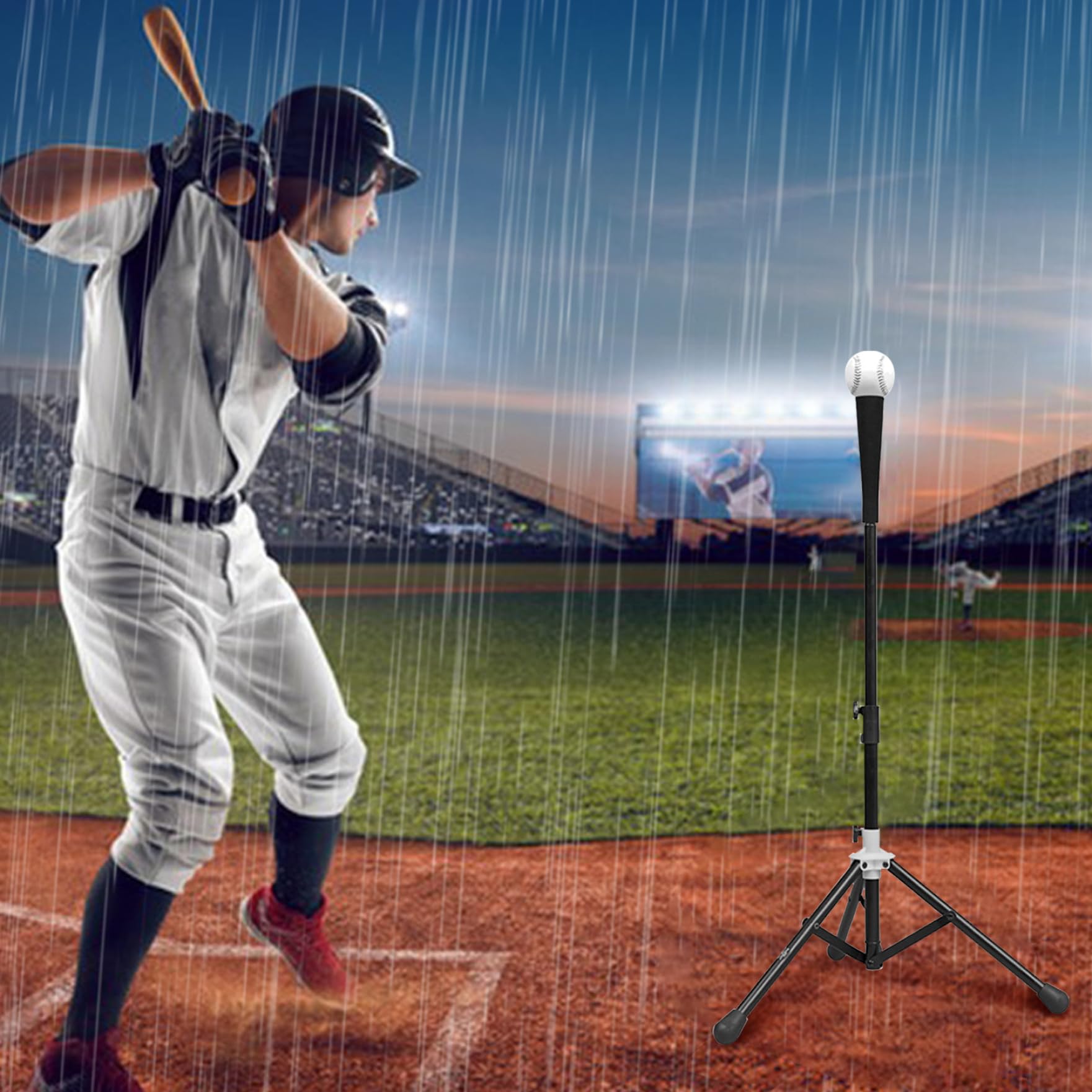 Baseball Batting t -t -tee, da 25 a 39 pollici Trippied Baseball Tees per colpire, t -tee di baseball per bambini portatili per colpire le prove di allenamento, con una borsa da trasporto, tee in bat