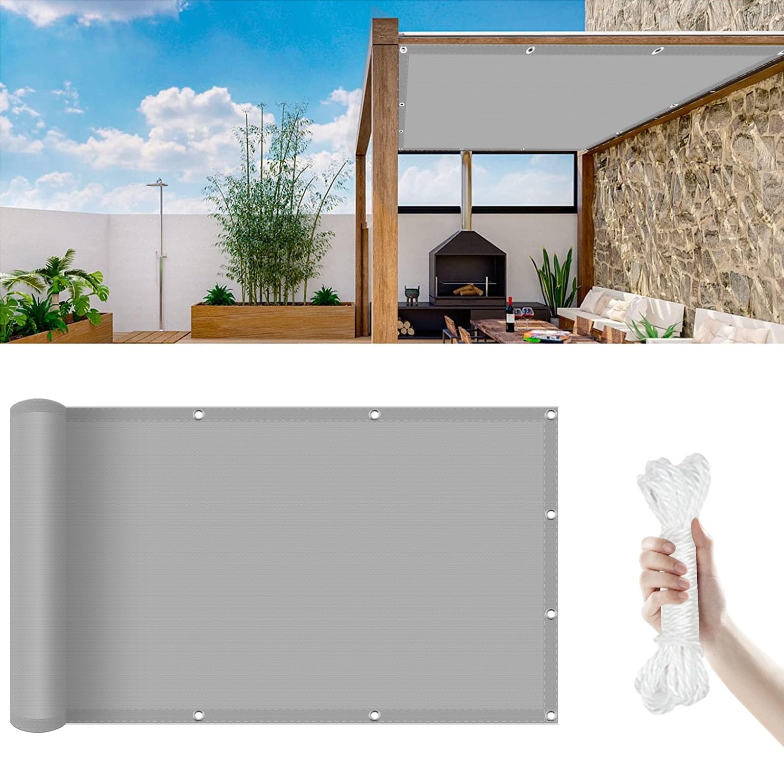 Filet d'ombrage anti-UV et résistant au vent 1.2x4m en polyester robuste