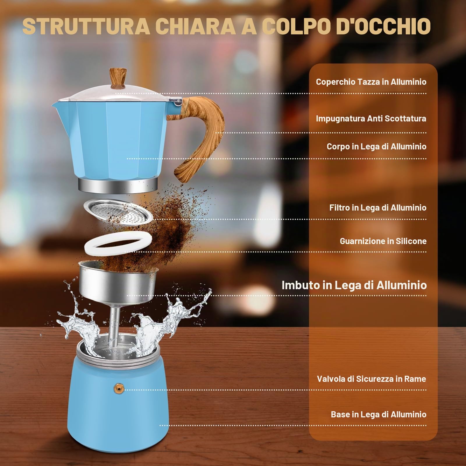12 Tazze di Alluminio Espresso Stovetop Moka Pot Express Coffee Maker Percolator Italiano Classico Moka Macchina per Caffè Italiano e Cubano Brewing per la Casa e il Campeggio 600ml 20oz