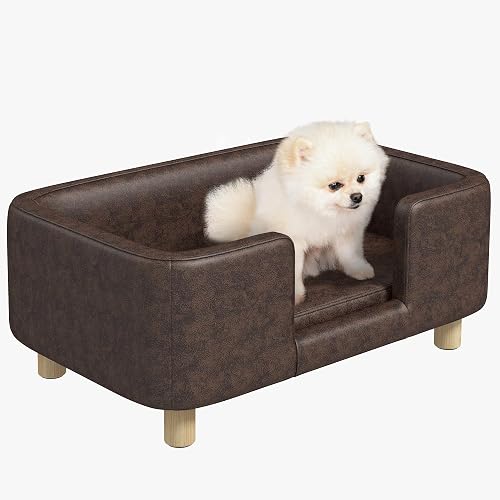 Canapé Chien Lit pour Chien Chat Rebord 74 x 48 PawHut
