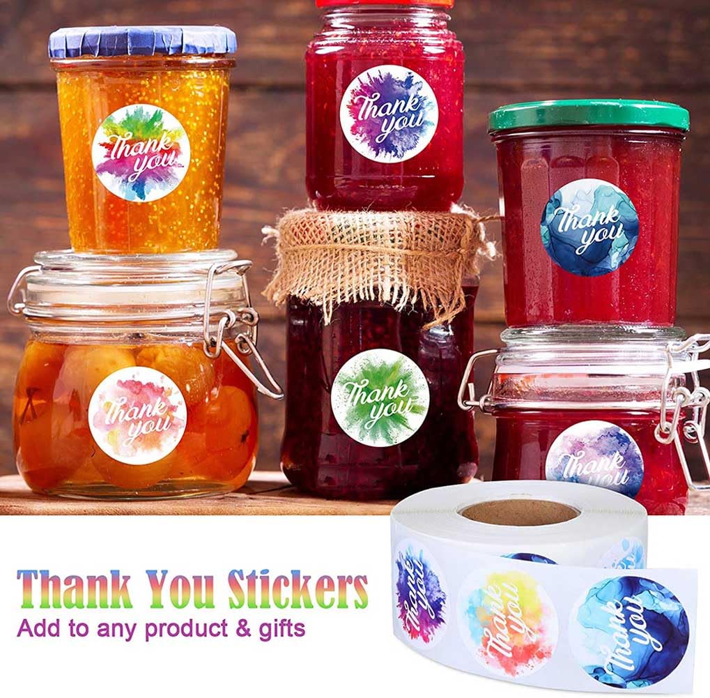 Rainbow Galaxy Thank You Stickers, Small Business Packaging Labels - View #12