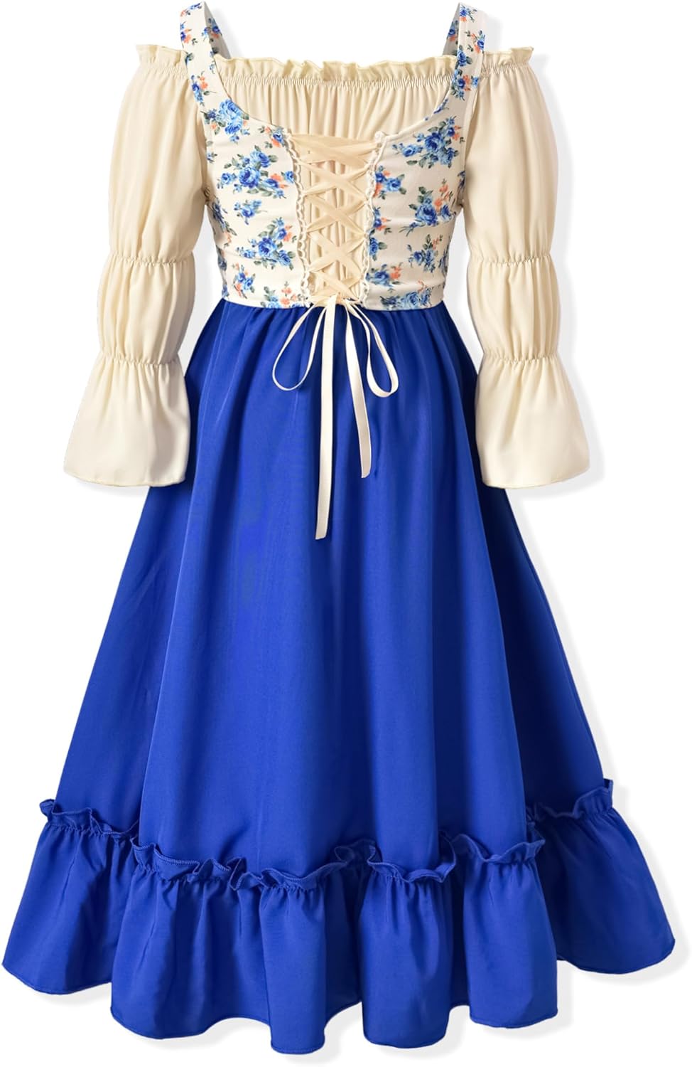 fioukiay Girls Renaissance Dress Off Shoulder Puff Sleeve Girls Medieval Dress 4-12 Years
