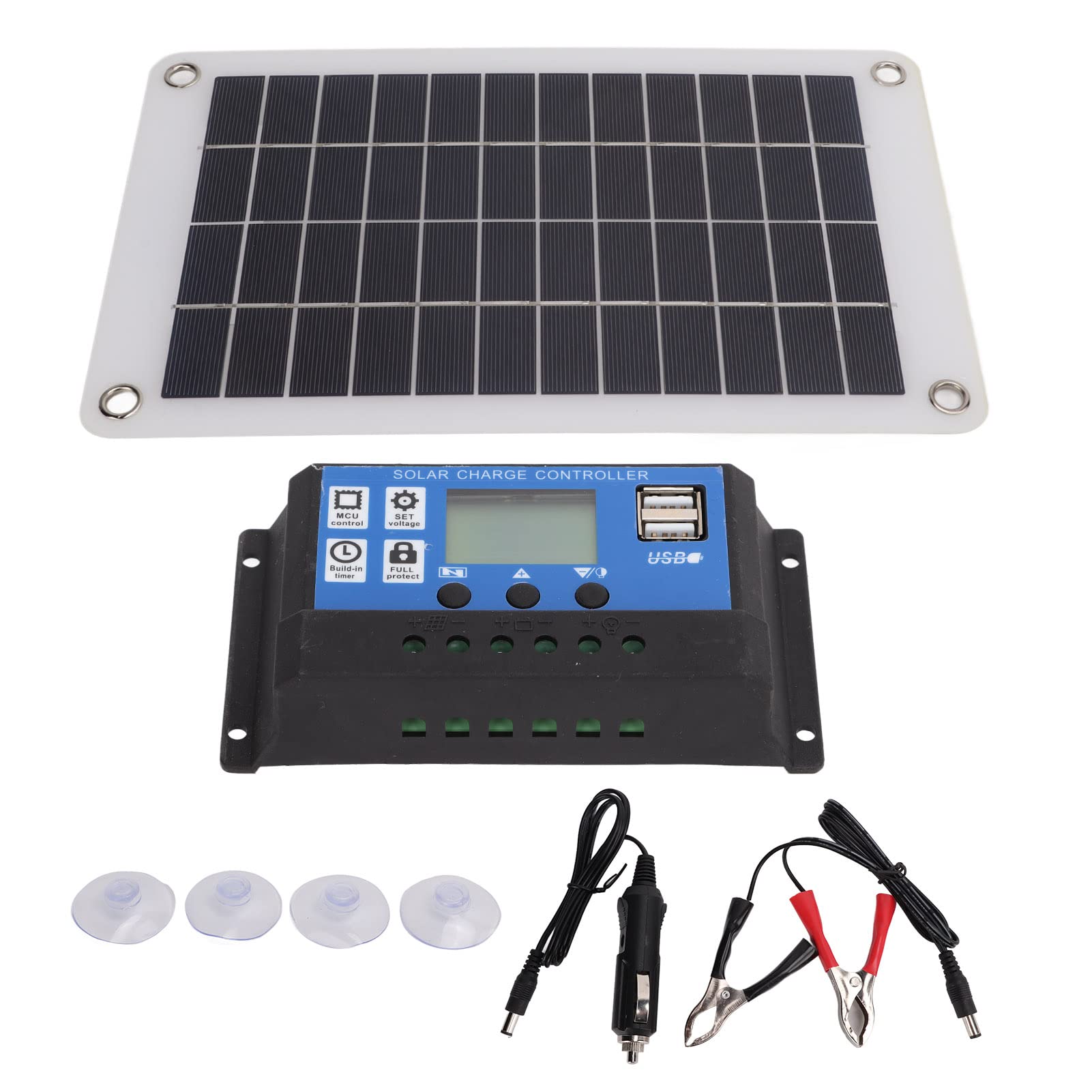 100W Solar Panel Kit IP67 Waterproof With DC 12V 24V 20a Controller Portable Solar Panel For Homes RV Camper Vehicle Caravan