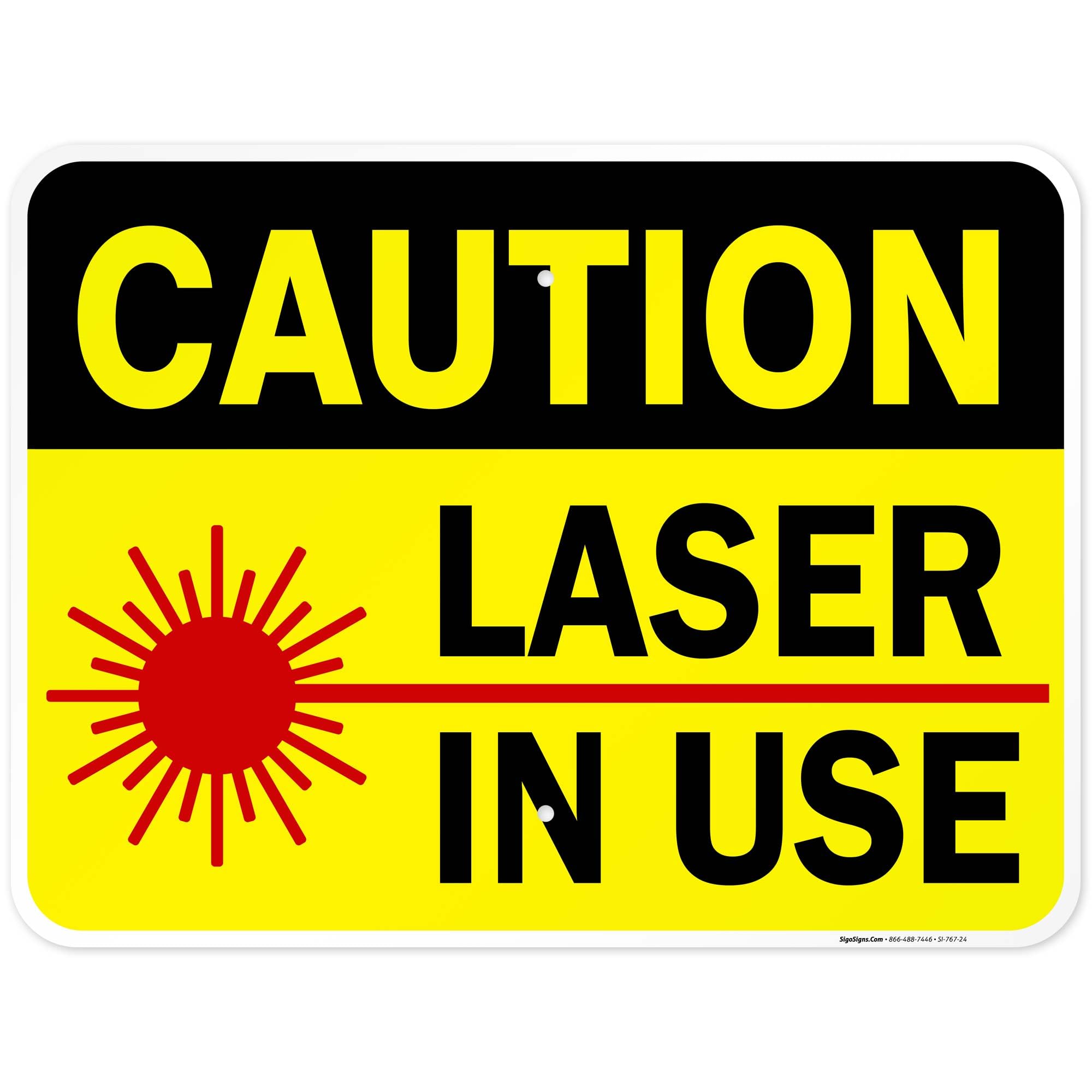 Laser in Use Sign, Caution Sign, — Amazon image 19