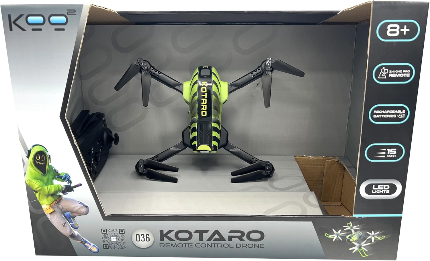 KOO Kotaro 036 Drone in its packaging, top view