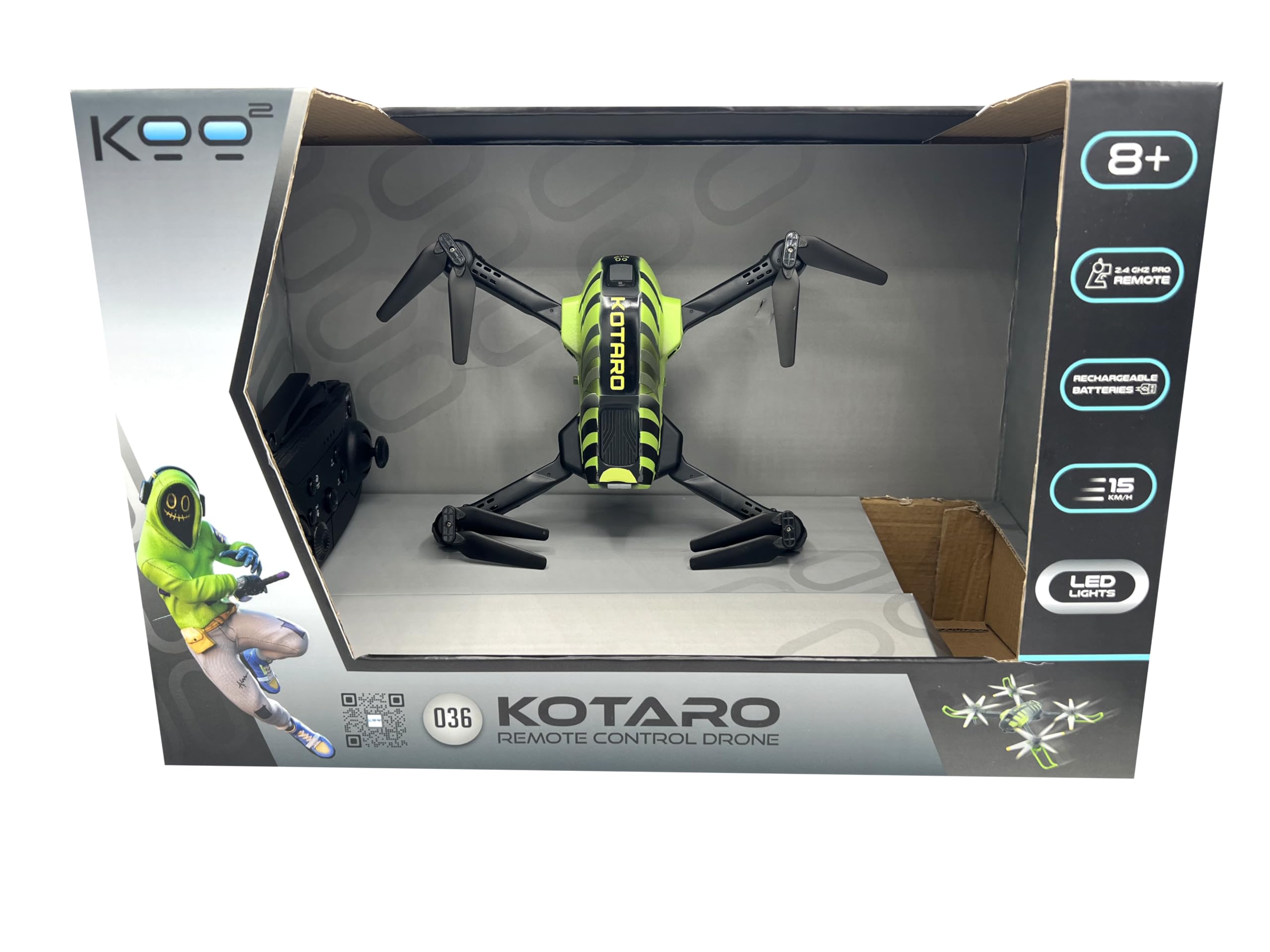 KOO - Be Blip - Kotaro - Drone telecomandato - Telecomando universale KOO a 2 batterie (non incluse) - Facile da usare - Dotato di telecamera Wi-Fi - A partire dai 10 anni - KAB-KOO-0036