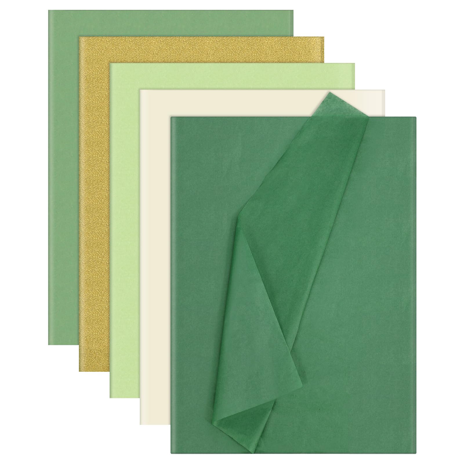 100 Sheets Green Tissue Paper, Sage Tissue Paper for Gift Bags, Gift Wrapping Paper Dark Green Christmas Tissue Papers for Crafts Packaging Wedding Birthday Baby Shower Party Decor, 14 x 20 Inch