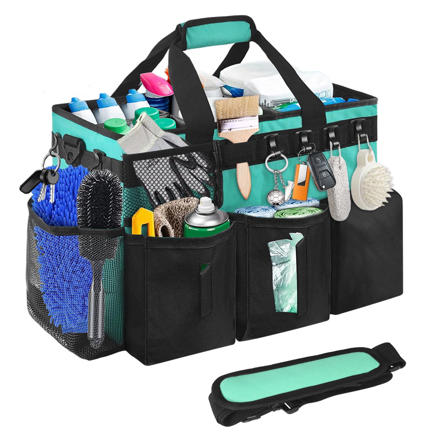 BOHEMIABY Compact Wearable Cleaning Supplie Bag with Handle Shoulder Straps