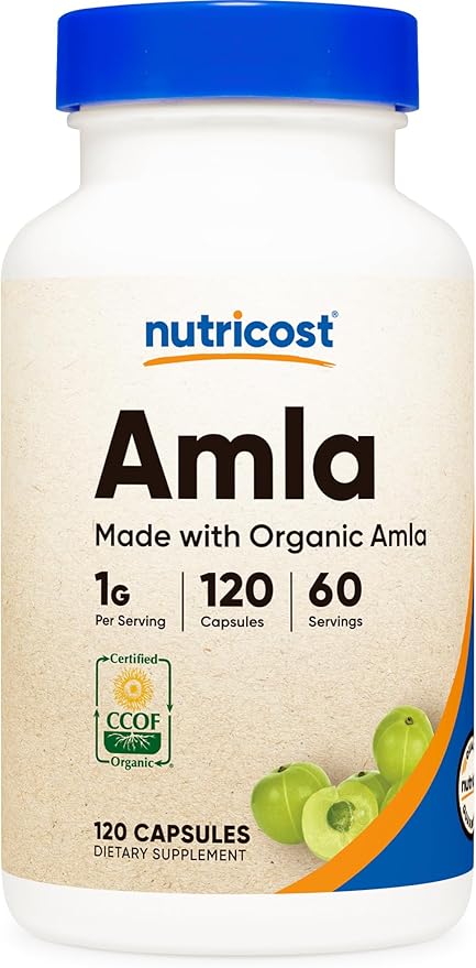 Amla Vegetarian Capsules by Nutricost - 1000mg, 120, 60 Servings