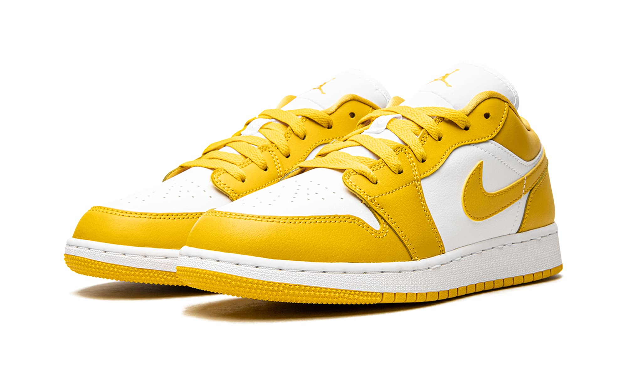 Nike Youth Jordan 1 Low GS White/Pollen, White/Mustard, 5Y