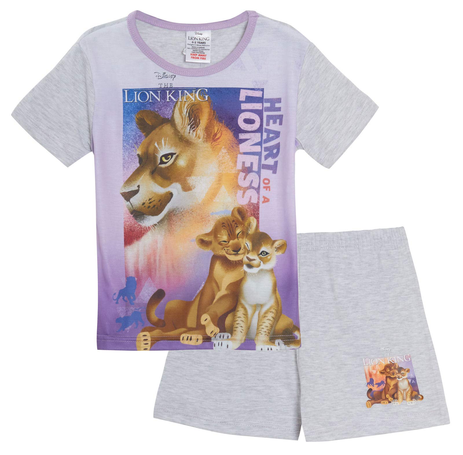 Disney Girls Lion King Short Pyjamas Grey 4-5 Years